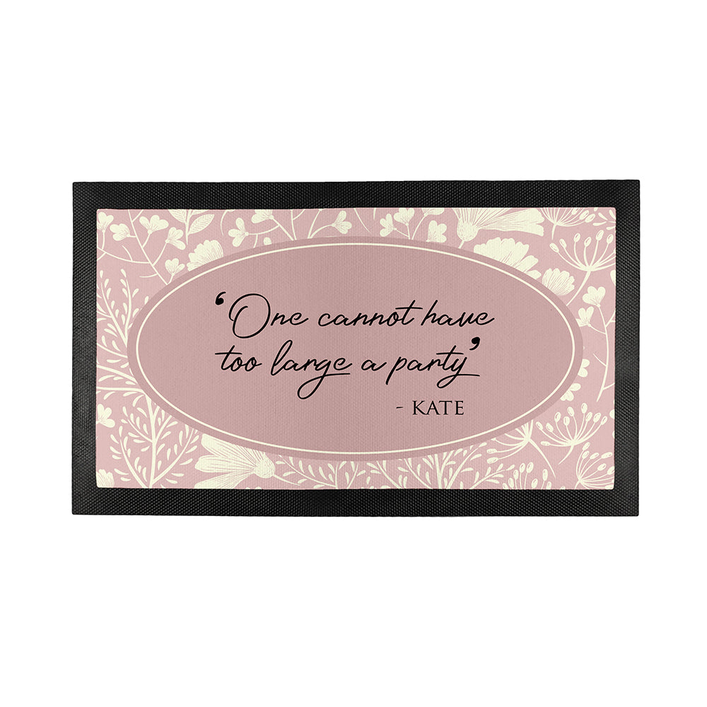 Personalised Classic Floral Quote Bar Mat
