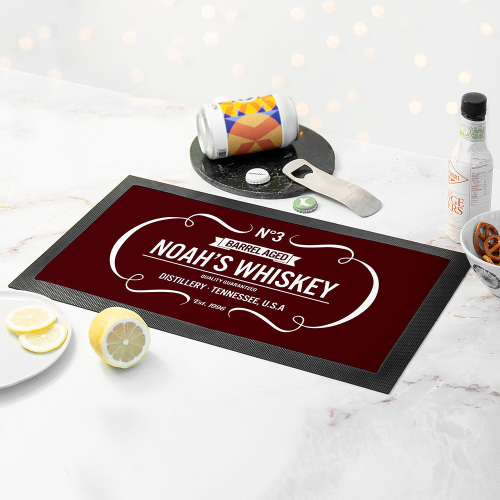 Personalised Vintage Whiskey Bar Mat