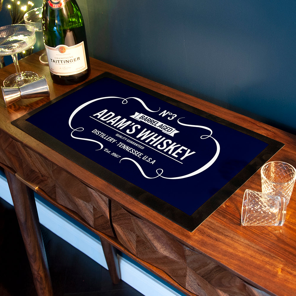 Personalised Vintage Whiskey Bar Mat