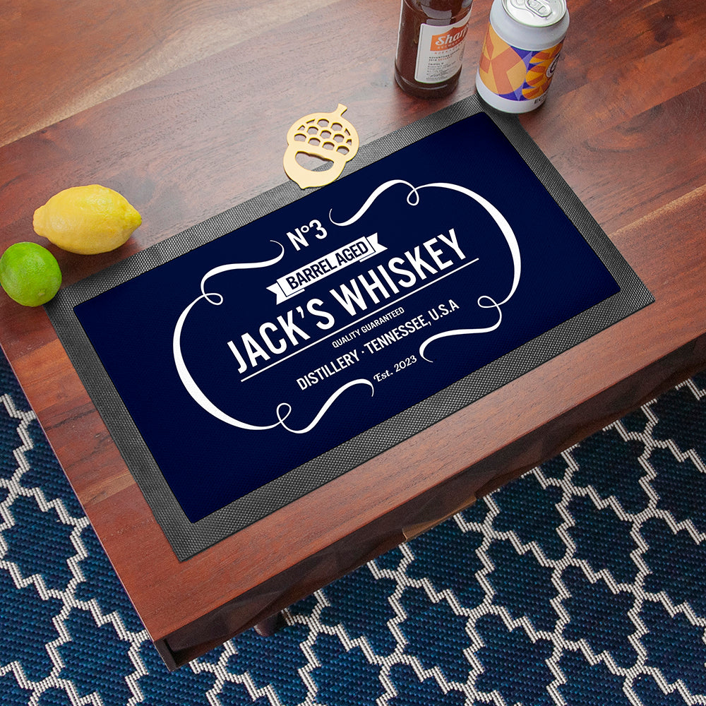 Personalised Vintage Whiskey Bar Mat