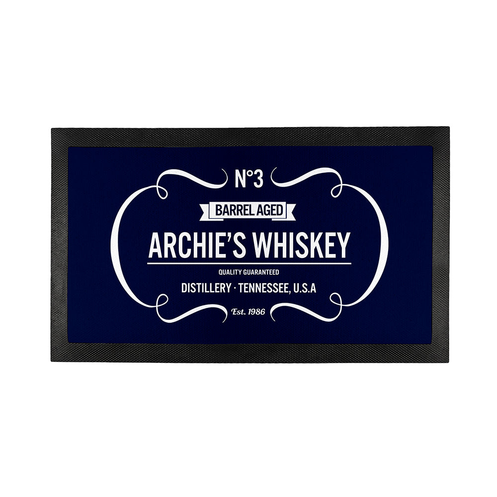 Personalised Vintage Whiskey Bar Mat