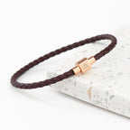 Personalised Men's Celtic Trinity Woven Leather Bracelet