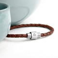 Personalised Men's Celtic Trinity Woven Leather Bracelet