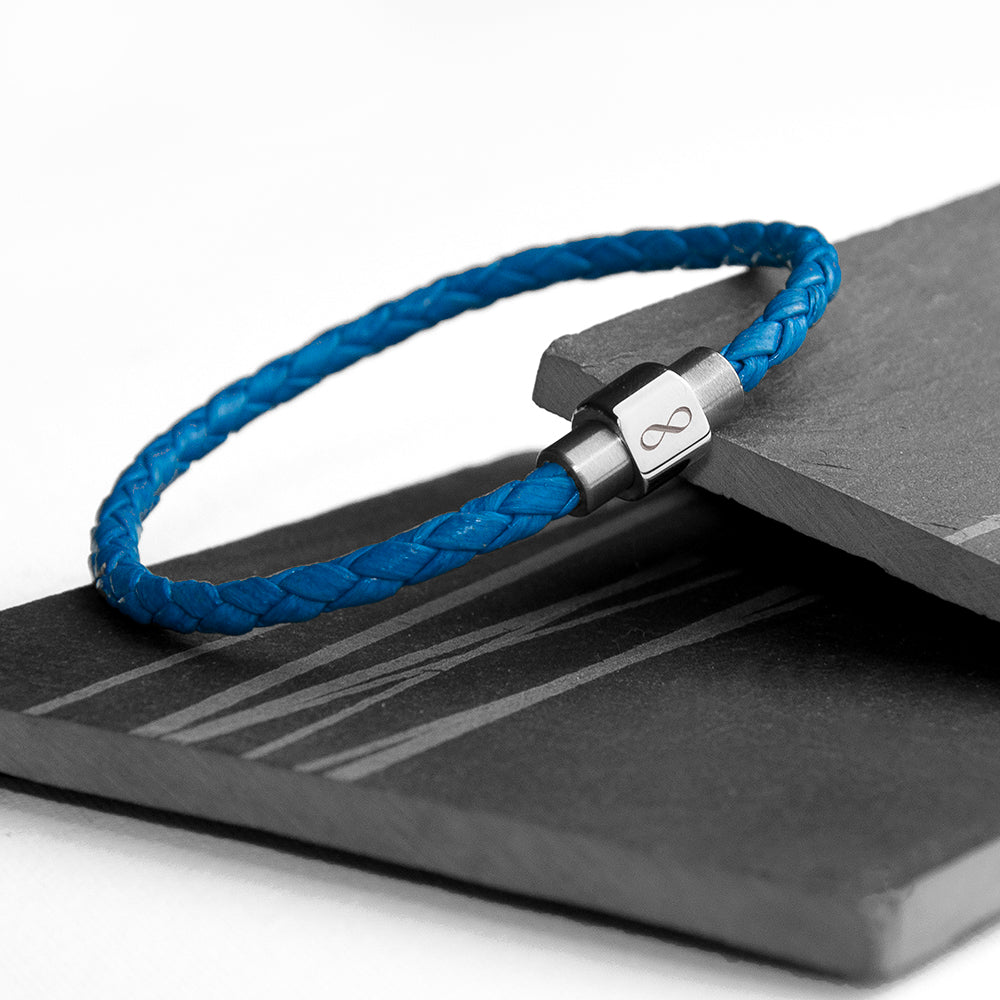 Personalised Men's Infinity Woven Leather Bracelet