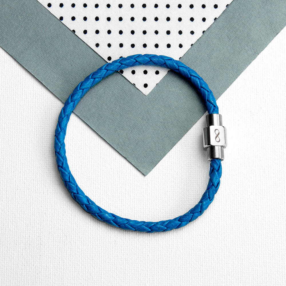 Personalised Men's Infinity Woven Leather Bracelet