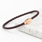 Personalised Men's Infinity Woven Leather Bracelet