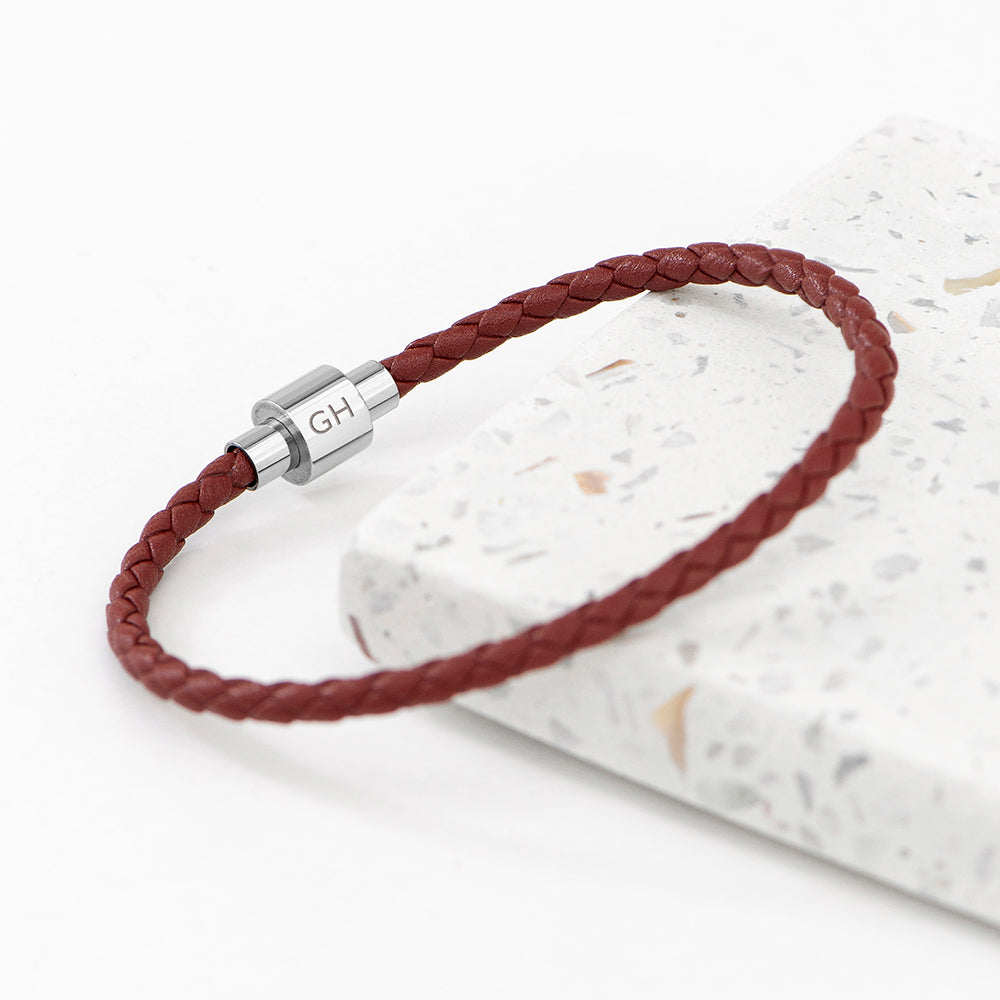 Personalised Men's Infinity Woven Leather Bracelet