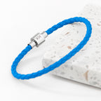 Personalised Men's Travel Compass Woven Leather Bracelet
