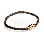 Personalised Men's Travel Compass Woven Leather Bracelet