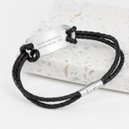Personalised Men's Roman Numerals Statement Leather Bracelet
