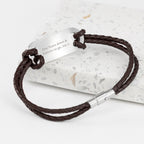 Personalised Men's Roman Numerals Statement Leather Bracelet