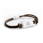 Personalised Men's Celtic Trinity Statement Leather Bracelet