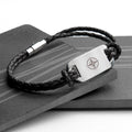 Personalised Men's Travel Compass Statement Leather Bracelet
