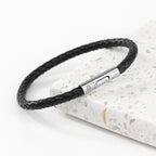 Personalised Men's Celtic Trinity Capsule Leather Bracelet