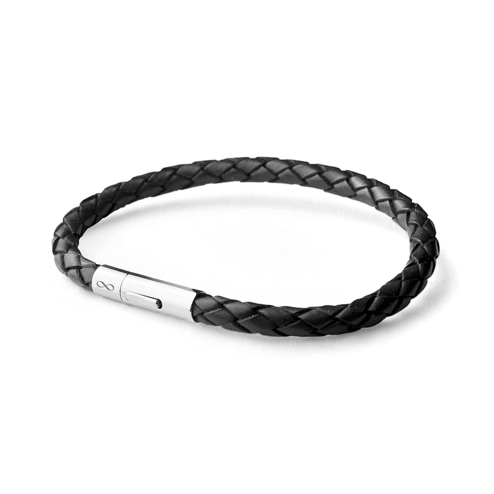 Personalised Men's Infinity Capsule Leather Bracelet