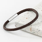 Personalised Men's Infinity Capsule Leather Bracelet
