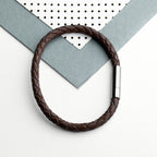 Personalised Men's Infinity Capsule Leather Bracelet
