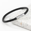 Personalised Men's Travel Compass Capsule Leather Bracelet