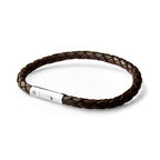 Personalised Men's Travel Compass Capsule Leather Bracelet