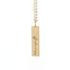 Personalised Birth Flower Bar Necklace