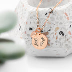Personalised Birth Flower Heart and Disc Necklace