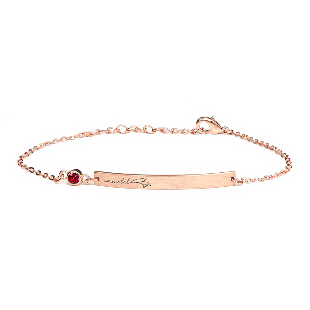 Personalised Birth Flower Swarovski Crystal Rose Gold Bracelet
