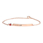 Personalised Birth Flower Swarovski Crystal Rose Gold Bracelet