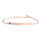 Personalised Birth Flower Swarovski Crystal Rose Gold Bracelet