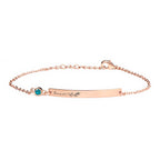 Personalised Birth Flower Swarovski Crystal Rose Gold Bracelet
