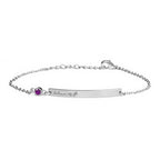Personalised Silver Birth Flower Swarovski Crystal Bracelet