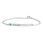 Personalised Silver Birth Flower Swarovski Crystal Bracelet