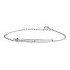 Personalised Silver Birth Flower Swarovski Crystal Bracelet