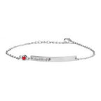 Personalised Silver Birth Flower Swarovski Crystal Bracelet