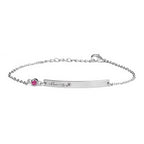 Personalised Silver Birth Flower Swarovski Crystal Bracelet