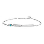 Personalised Silver Birth Flower Swarovski Crystal Bracelet