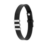 Personalised Men's Soho Tag Black Leather Bracelet
