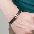 Personalised Men's Soho Tag Brown Leather Bracelet