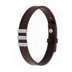 Personalised Men's Soho Tag Brown Leather Bracelet