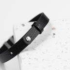 Personalised Men's Soho Tag Message Black Leather Bracelet