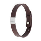 Personalised Men's Soho Tag Message Brown Leather Bracelet