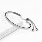 Personalised Silver Affirmation Bangle Bracelet