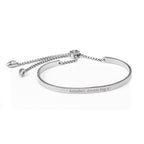 Personalised Silver Affirmation Bangle Bracelet