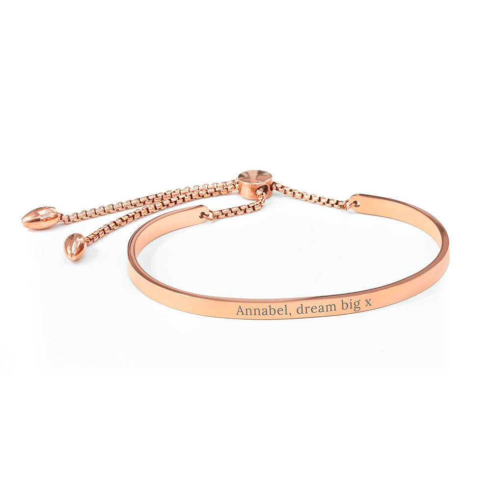Personalised Rose Gold Affirmation Bangle Bracelet