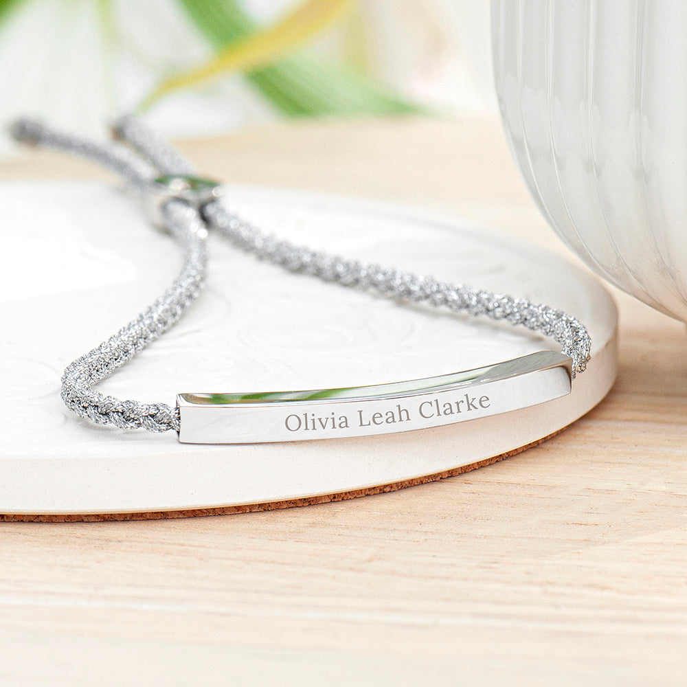 Personalised Silver Identity Rope Bracelet