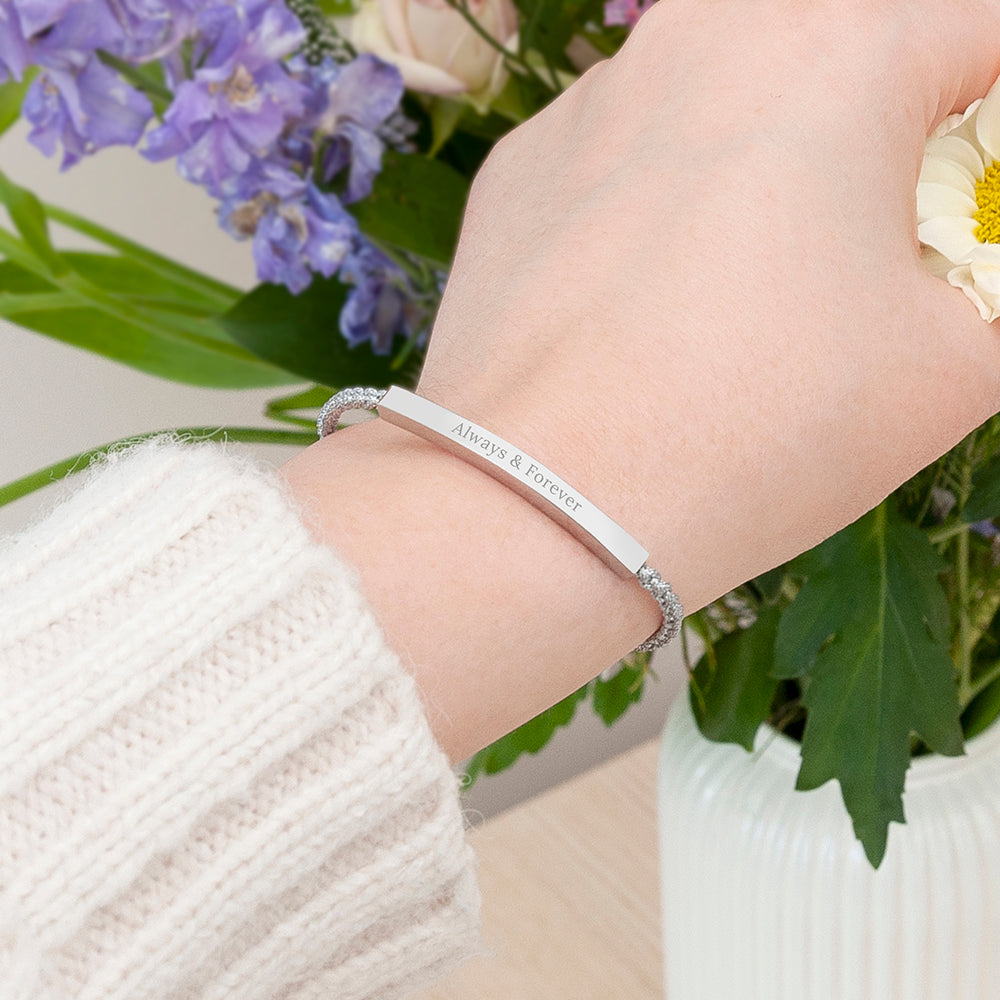 Personalised Silver Identity Rope Bracelet