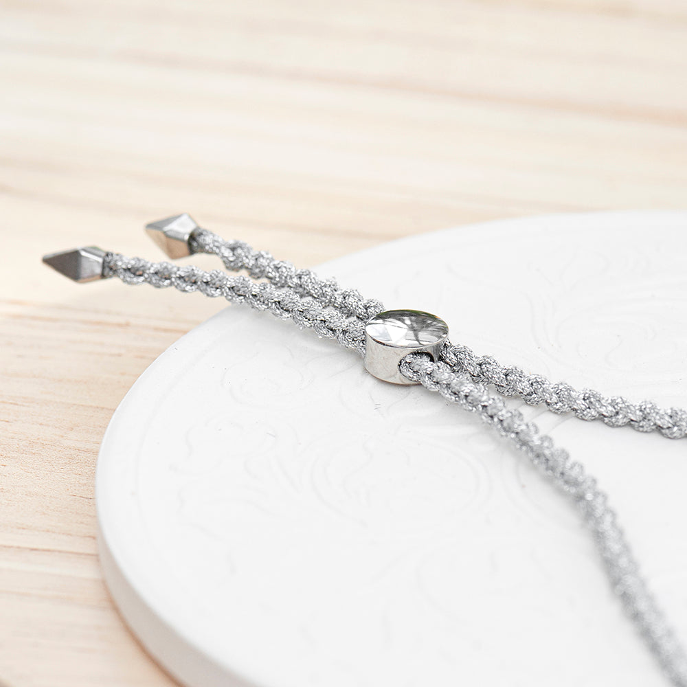 Personalised Silver Identity Rope Bracelet