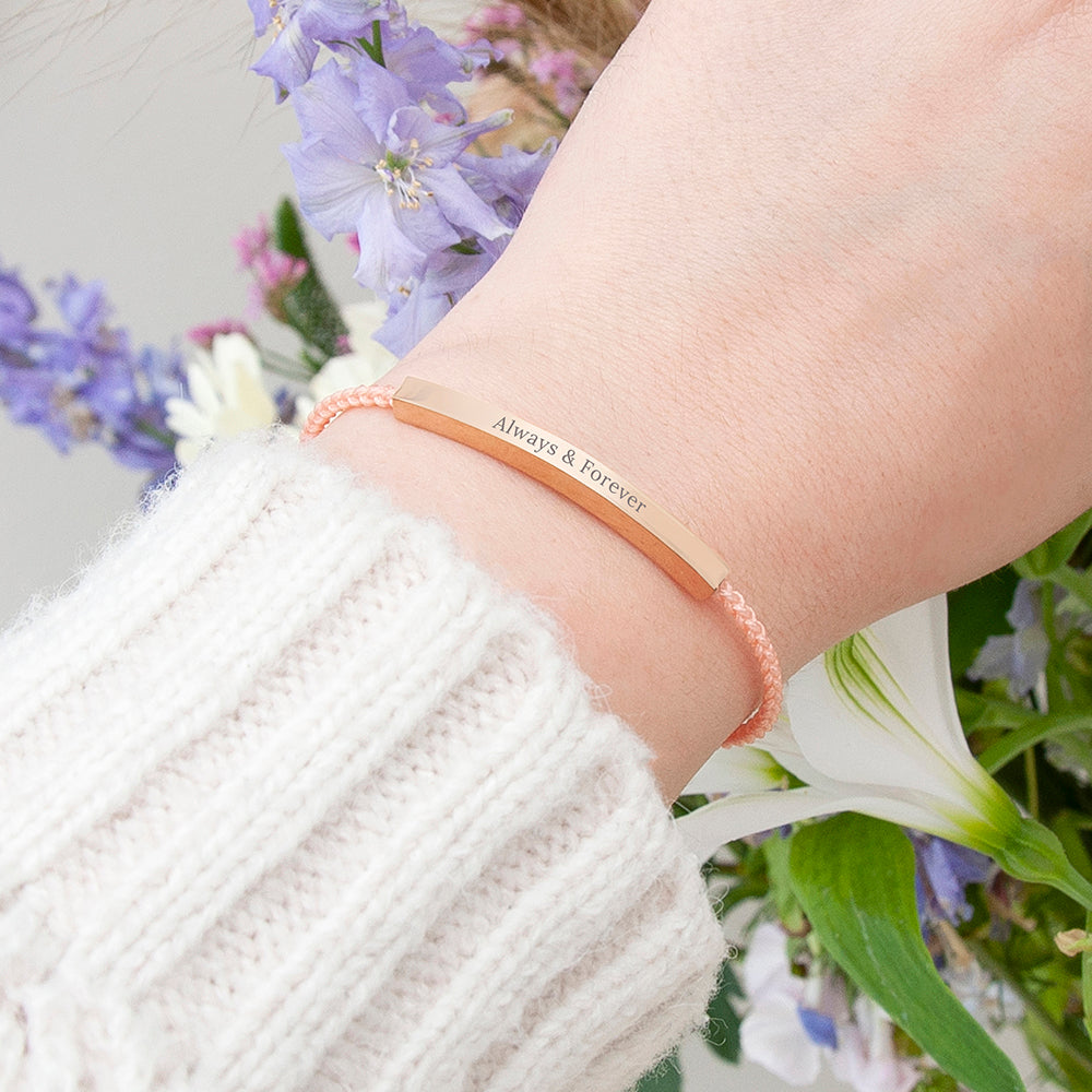 Personalised Rose Gold Identity Rope Bracelet
