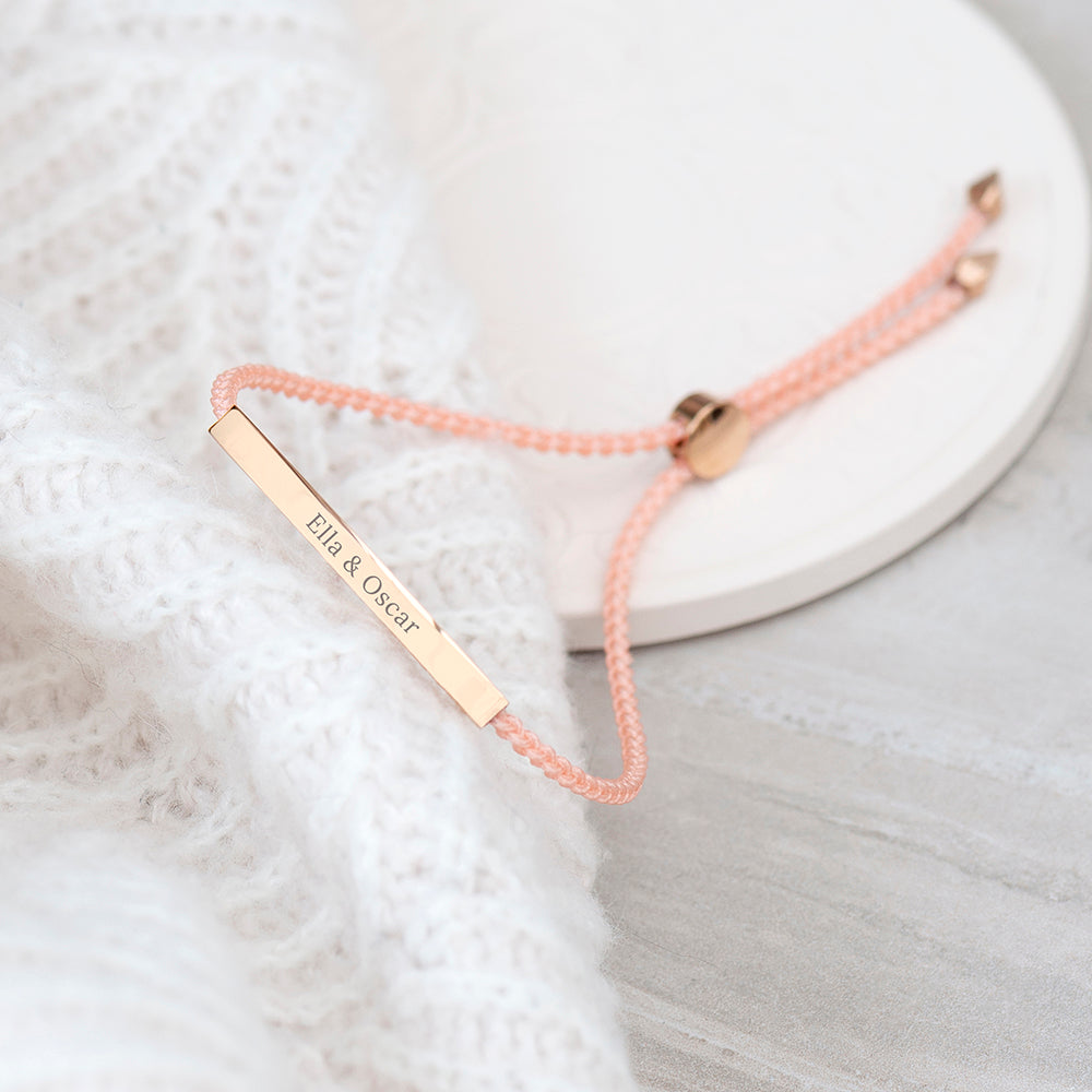 Personalised Rose Gold Identity Rope Bracelet