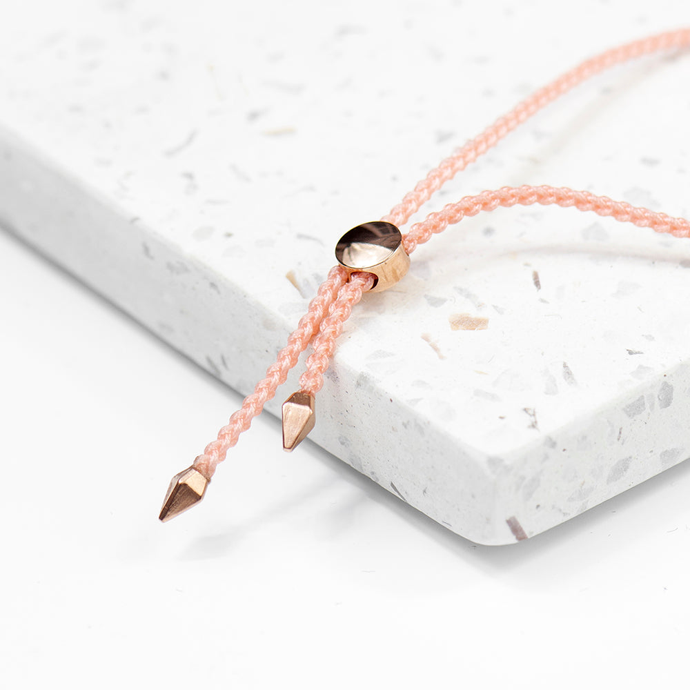 Personalised Rose Gold Identity Rope Bracelet