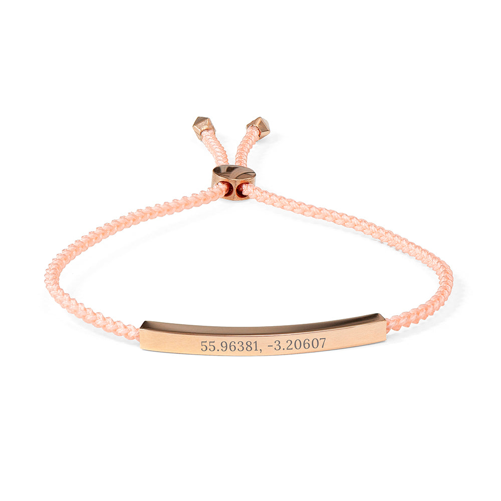 Personalised Rose Gold Identity Rope Bracelet